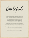 Grateful Word of Intention Framed print 30x40 cm / 12x16″ Wood frame Linen paper