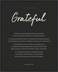 Grateful Word of Intention Framed print 40x50 cm / 16x20″ Black frame Carbon paper
