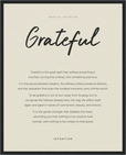 Grateful Word of Intention Framed print 40x50 cm / 16x20″ Black frame Linen paper