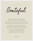 Grateful Word of Intention Framed print 40x50 cm / 16x20″ White frame Linen paper