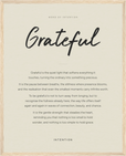 Grateful Word of Intention Framed print 40x50 cm / 16x20″ Wood frame Linen paper