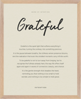 Grateful Word of Intention Framed print 40x50 cm / 16x20″ Wood frame Linen paper
