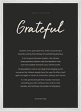 Grateful Word of Intention Framed print 50x70 cm / 20x28″ White frame Carbon paper