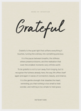 Grateful Word of Intention Framed print 50x70 cm / 20x28″ White frame Linen paper