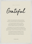 Grateful Word of Intention Framed print 50x70 cm / 20x28″ White frame Linen paper