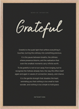 Grateful Word of Intention Framed print 50x70 cm / 20x28″ Wood frame Carbon paper