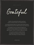 Grateful Word of Intention Framed print 60x80 cm / 24x32″ Black frame Carbon paper