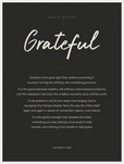 Grateful Word of Intention Framed print 60x80 cm / 24x32″ White frame Carbon paper