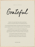 Grateful Word of Intention Framed print 60x80 cm / 24x32″ Wood frame Linen paper