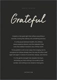 Grateful Word of Intention Framed print 70x100 cm / 28x40″ Black frame Carbon paper