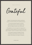 Grateful Word of Intention Framed print 70x100 cm / 28x40″ Black frame Linen paper