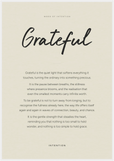Grateful Word of Intention Framed print 70x100 cm / 28x40″ White frame Linen paper