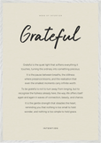 Grateful Word of Intention Framed print 70x100 cm / 28x40″ White frame Linen paper