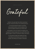 Grateful Word of Intention Framed print 70x100 cm / 28x40″ Wood frame Carbon paper