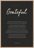 Grateful Word of Intention Framed print 70x100 cm / 28x40″ Wood frame Carbon paper