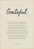 Grateful Word of Intention Framed print 70x100 cm / 28x40″ Wood frame Linen paper