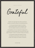 Grateful Word of Intention Framed print A1 (59.4 x 84.1 cm) Black frame Linen paper