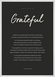 Grateful Word of Intention Framed print A1 (59.4 x 84.1 cm) White frame Carbon paper