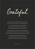 Grateful Word of Intention Framed print A2 (42 x 59.4 cm) Black frame Carbon paper