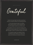 Grateful Word of Intention Framed print A2 (42 x 59.4 cm) Black frame Carbon paper