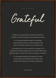 Grateful Word of Intention Framed print A2 (42 x 59.4 cm) Dark wood frame Carbon paper