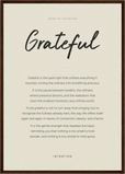 Grateful Word of Intention Framed print A2 (42 x 59.4 cm) Dark wood frame Linen paper