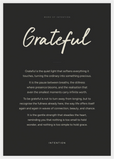 Grateful Word of Intention Framed print A2 (42 x 59.4 cm) White frame Carbon paper