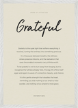 Grateful Word of Intention Framed print A2 (42 x 59.4 cm) White frame Linen paper