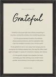 Grateful Word of Intention Framed print A3 (29.7 x 42 cm) Black frame Linen paper