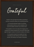 Grateful Word of Intention Framed print A3 (29.7 x 42 cm) Dark wood frame Carbon paper