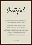 Grateful Word of Intention Framed print A3 (29.7 x 42 cm) Dark wood frame Linen paper