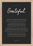 Grateful Word of Intention Framed print A3 (29.7 x 42 cm) Wood frame Carbon paper