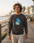 Gratitude Sweatshirt «Bubbles and Sky Sticks »deep charcoal grey 1