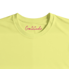 Gratitude - "Bubbles and Sky Sticks" T-shirt Light Yellow XS 2