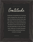 Gratitude Word of Intention Framed print 13x18 cm / 5x7″ Black frame Carbon paper