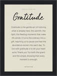 Gratitude Word of Intention Framed print 13x18 cm / 5x7″ Black frame Linen paper