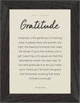 Gratitude Word of Intention Framed print 13x18 cm / 5x7″ Black frame Linen paper