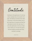 Gratitude Word of Intention Framed print 13x18 cm / 5x7″ Wood frame Linen paper