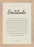 Gratitude Word of Intention Framed print 21x29.7 cm / 8x12" Wood frame Linen paper