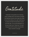 Gratitude Word of Intention Framed print 30x40 cm / 12x16″ White frame Carbon paper