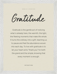Gratitude Word of Intention Framed print 30x40 cm / 12x16″ White frame Linen paper
