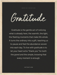 Gratitude Word of Intention Framed print 30x40 cm / 12x16″ Wood frame Carbon paper