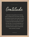 Gratitude Word of Intention Framed print 30x40 cm / 12x16″ Wood frame Carbon paper