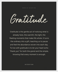 Gratitude Word of Intention Framed print 40x50 cm / 16x20″ White frame Carbon paper