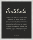 Gratitude Word of Intention Framed print 40x50 cm / 16x20″ White frame Carbon paper