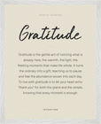 Gratitude Word of Intention Framed print 40x50 cm / 16x20″ White frame Linen paper