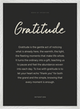 Gratitude Word of Intention Framed print 50x70 cm / 20x28″ White frame Carbon paper