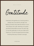 Gratitude Word of Intention Framed print 60x80 cm / 24x32″ Dark wood frame Linen paper