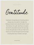 Gratitude Word of Intention Framed print 60x80 cm / 24x32″ White frame Linen paper