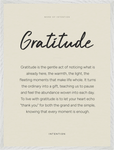 Gratitude Word of Intention Framed print 60x80 cm / 24x32″ White frame Linen paper